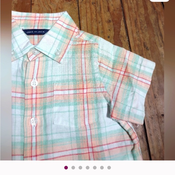 Janie and Jack Multicolor Plaid Button-Up Shirt - Picture 1 of 7